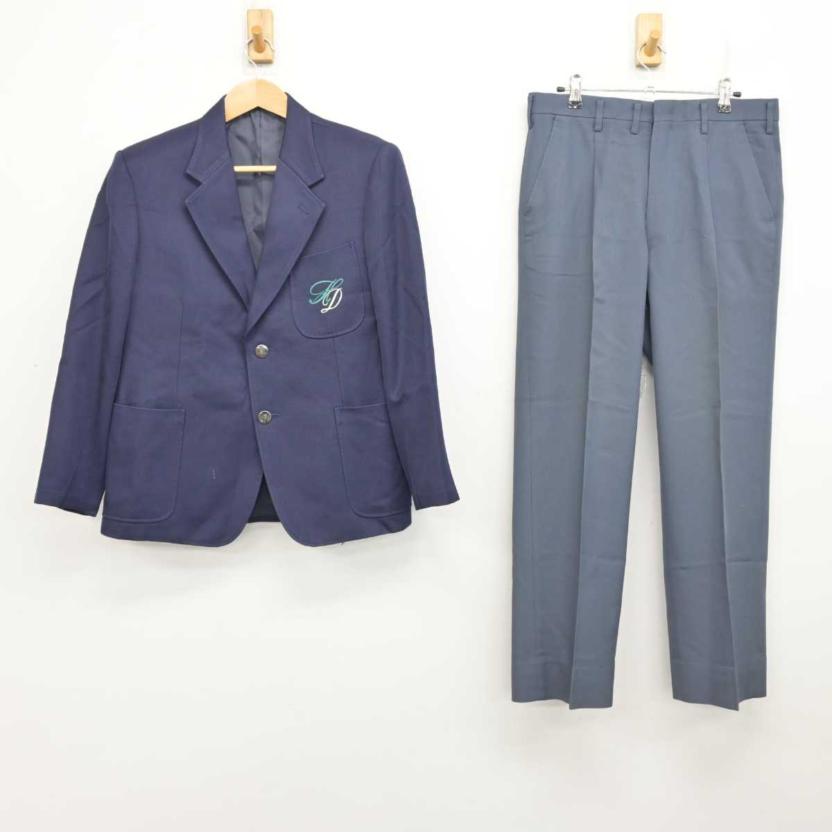中古】神奈川県 平戸中学校 男子制服 2点 (ブレザー・ズボン