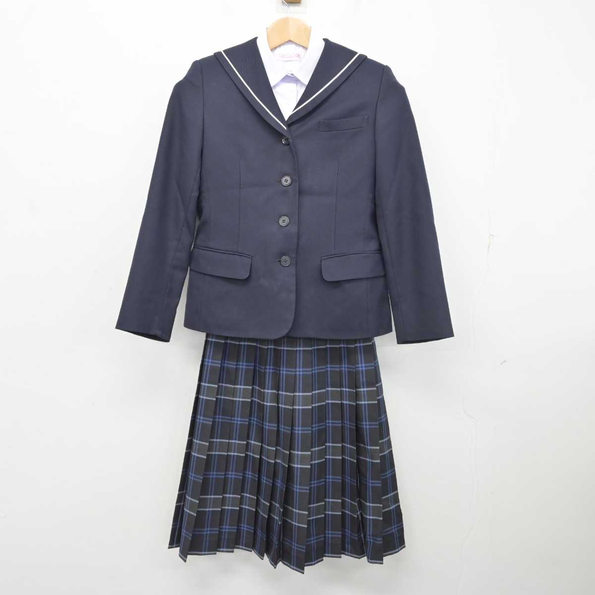 【中古】福岡県 宅峰中学校 女子制服 3点 (ブレザー・シャツ・スカート) sf084431