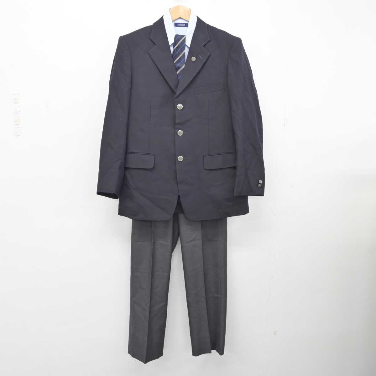 【中古】神奈川県 吉田島高等学校 男子制服 5点 (ブレザー・シャツ・ズボン) sf084443