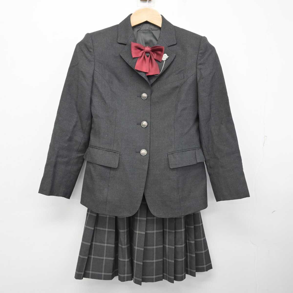 【中古】茨城県 大成女子高等学校 女子制服 5点 (ブレザー・ニット・スカート) sf084455