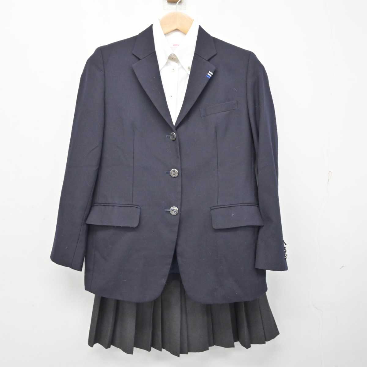 【中古】群馬県 明和県央高等学校 女子制服 3点 (ブレザー・シャツ・スカート) sf084476