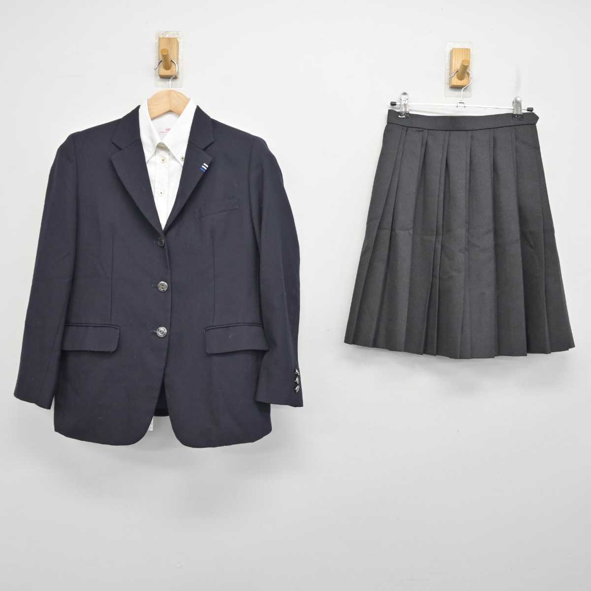 【中古】群馬県 明和県央高等学校 女子制服 3点 (ブレザー・シャツ・スカート) sf084476