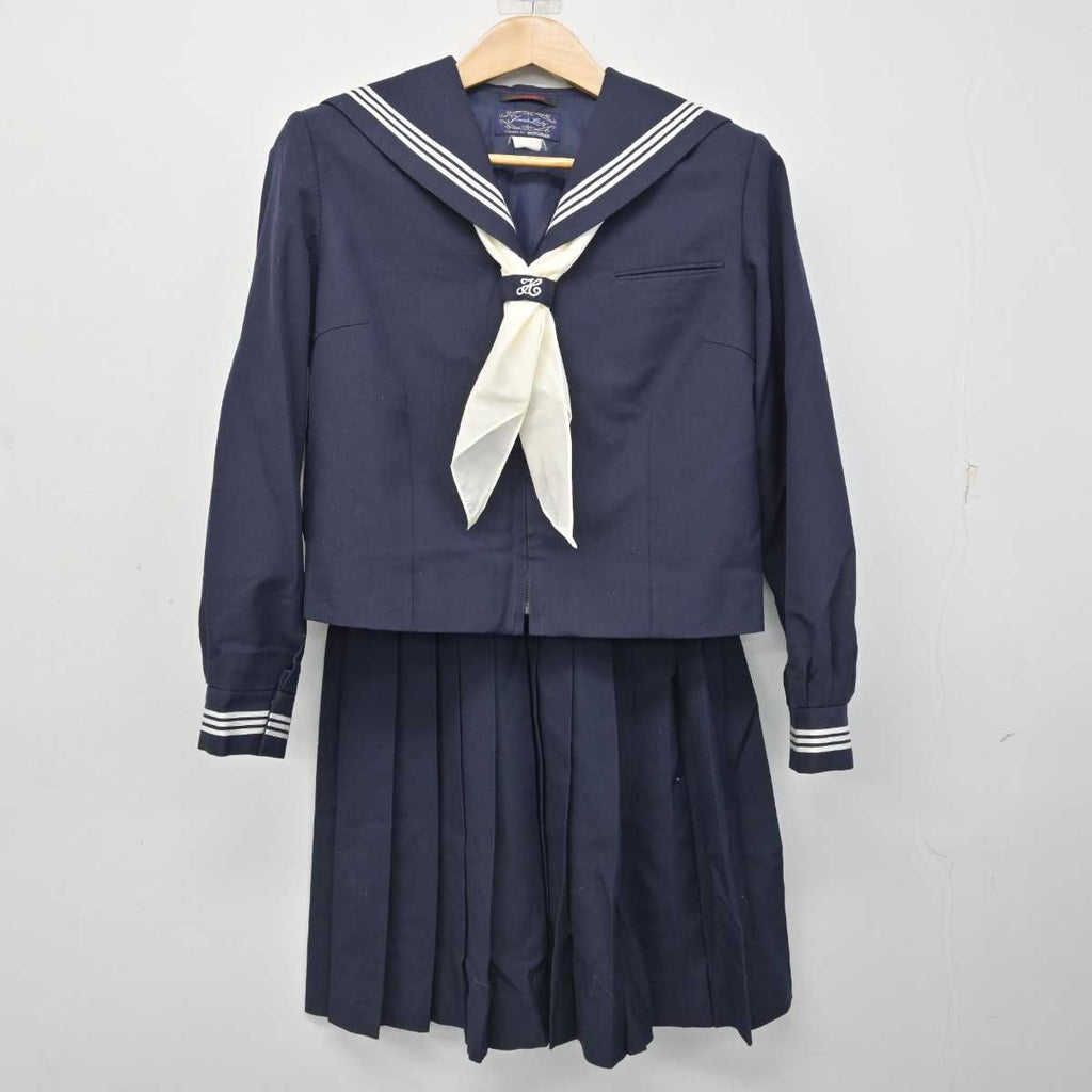中古】千葉県 高津中学校 女子制服 3点 (セーラー服・スカート
