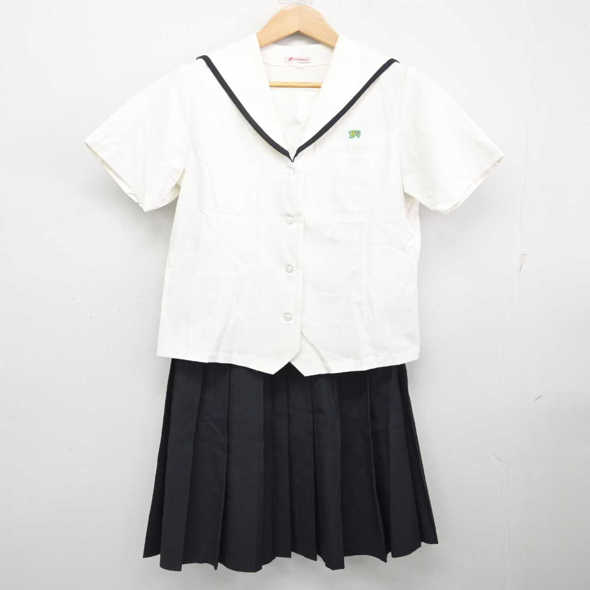 【中古】福岡県 福島高等学校 女子制服 2点 (セーラー服・スカート) sf084545