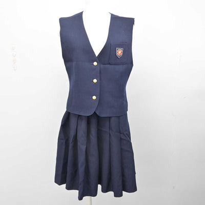 【中古】岡山県 就実高等学校 女子制服 4点 (ブレザー・ベスト・スカート) sf084657