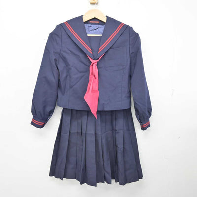 【中古】岐阜県 岐阜西中学校 女子制服 3点 (セーラー服・スカート) sf084662