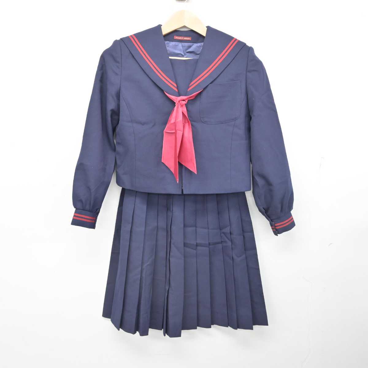 【中古】岐阜県 岐阜西中学校 女子制服 3点 (セーラー服・スカート) sf084663