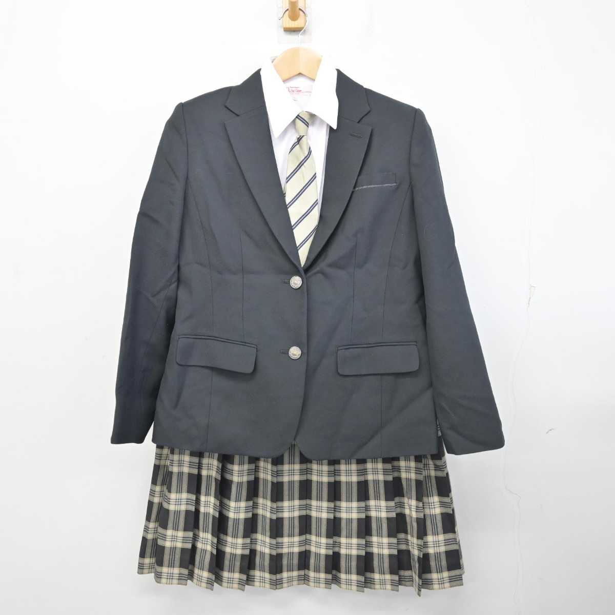 【中古】福岡県 豊国学園高等学校 女子制服 4点 (ブレザー・シャツ・スカート) sf084685