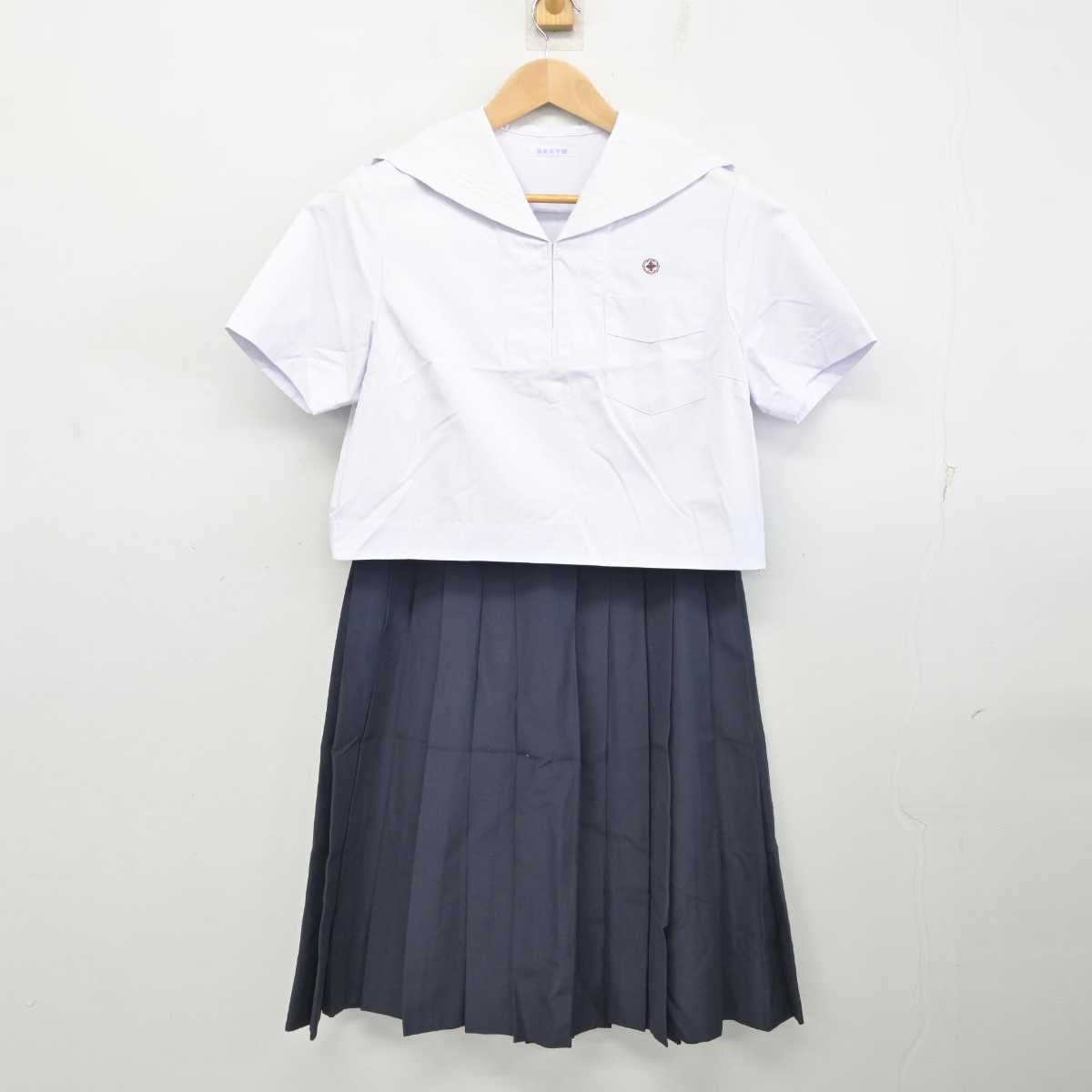 【中古】福岡県 筑紫女学園中学・高等学校 女子制服 2点 (セーラー服・スカート) sf084716