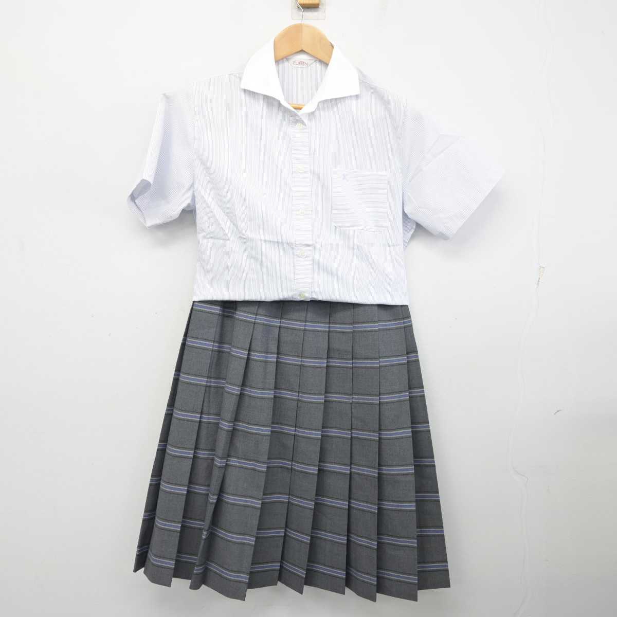 【中古】大阪府 関西福祉科学大学高等学校 女子制服 2点 (シャツ・スカート) sf084736