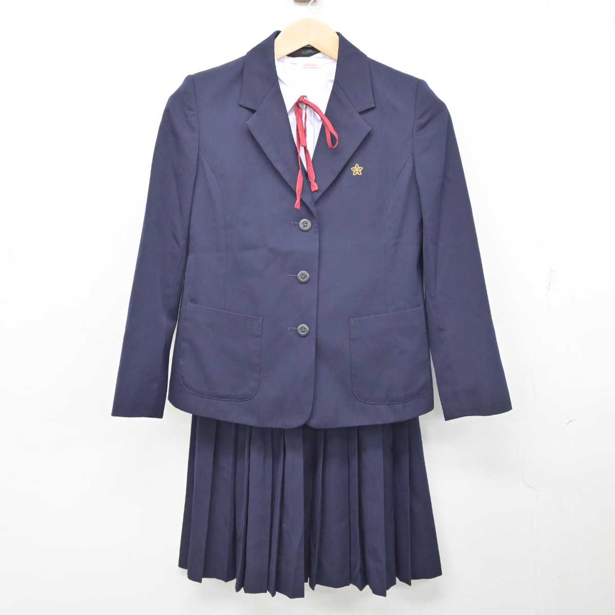 【中古】高知県 大津中学校 女子制服 5点 (ブレザー・ベスト・シャツ・スカート) sf084766