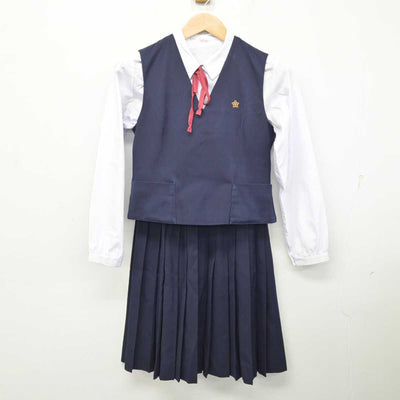 【中古】高知県 大津中学校 女子制服 5点 (ブレザー・ベスト・シャツ・スカート) sf084766