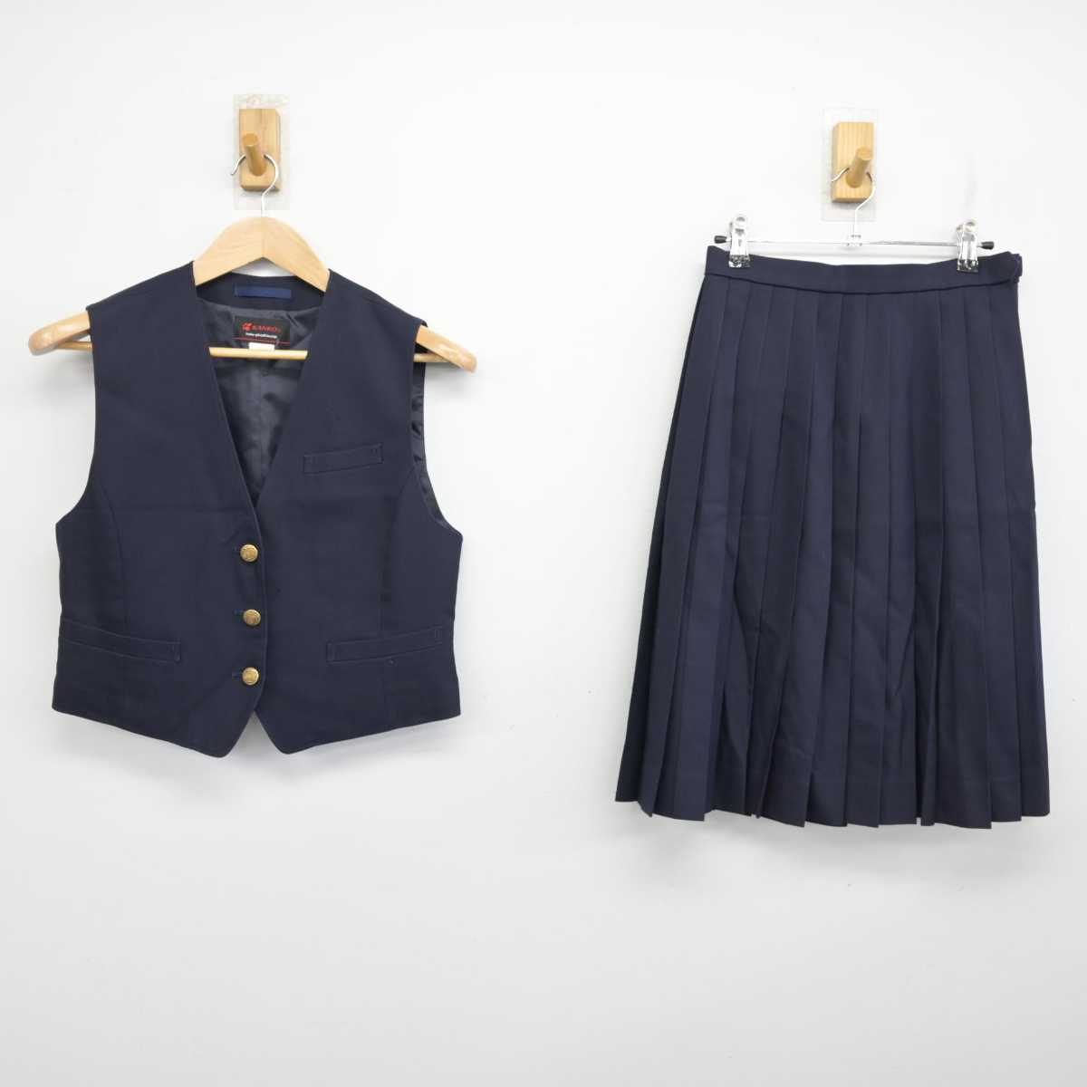 【中古】長野県 高瀬中学校 女子制服 2点 (ベスト・スカート) sf084794