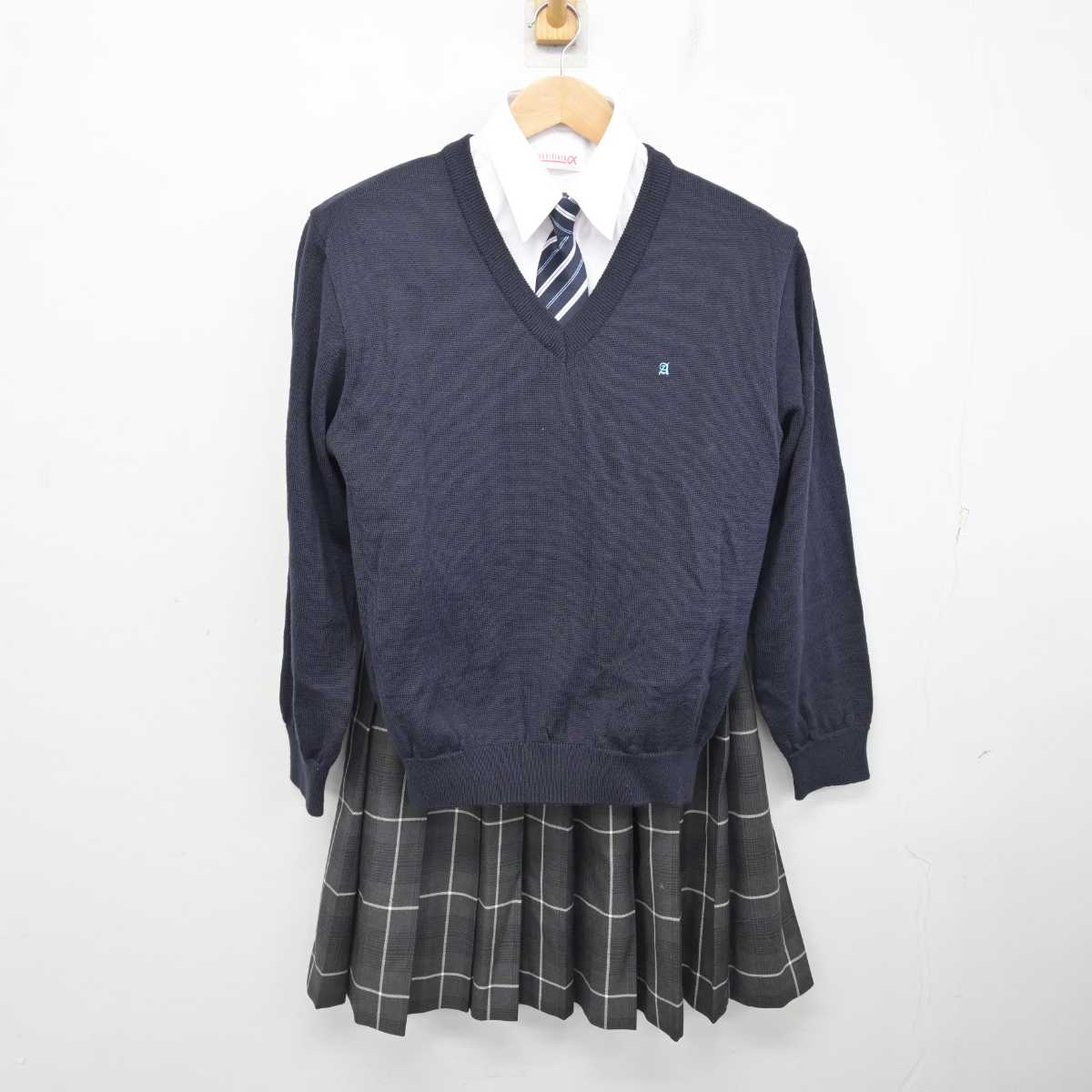 【中古】北海道 北海道札幌厚別高等学校 女子制服 5点 (ブレザー・ニット・シャツ・スカート) sf084796