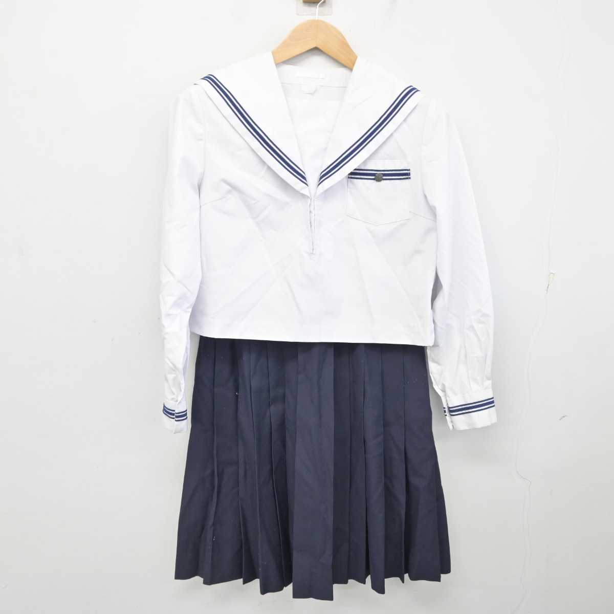 【中古】北海道 北海道函館商業高等学校 女子制服 3点 (セーラー服・スカート) sf084799