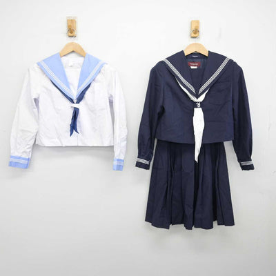 【中古】北海道 湯川中学校 女子制服 5点 (セーラー服・セーラー服・スカート) sf084800