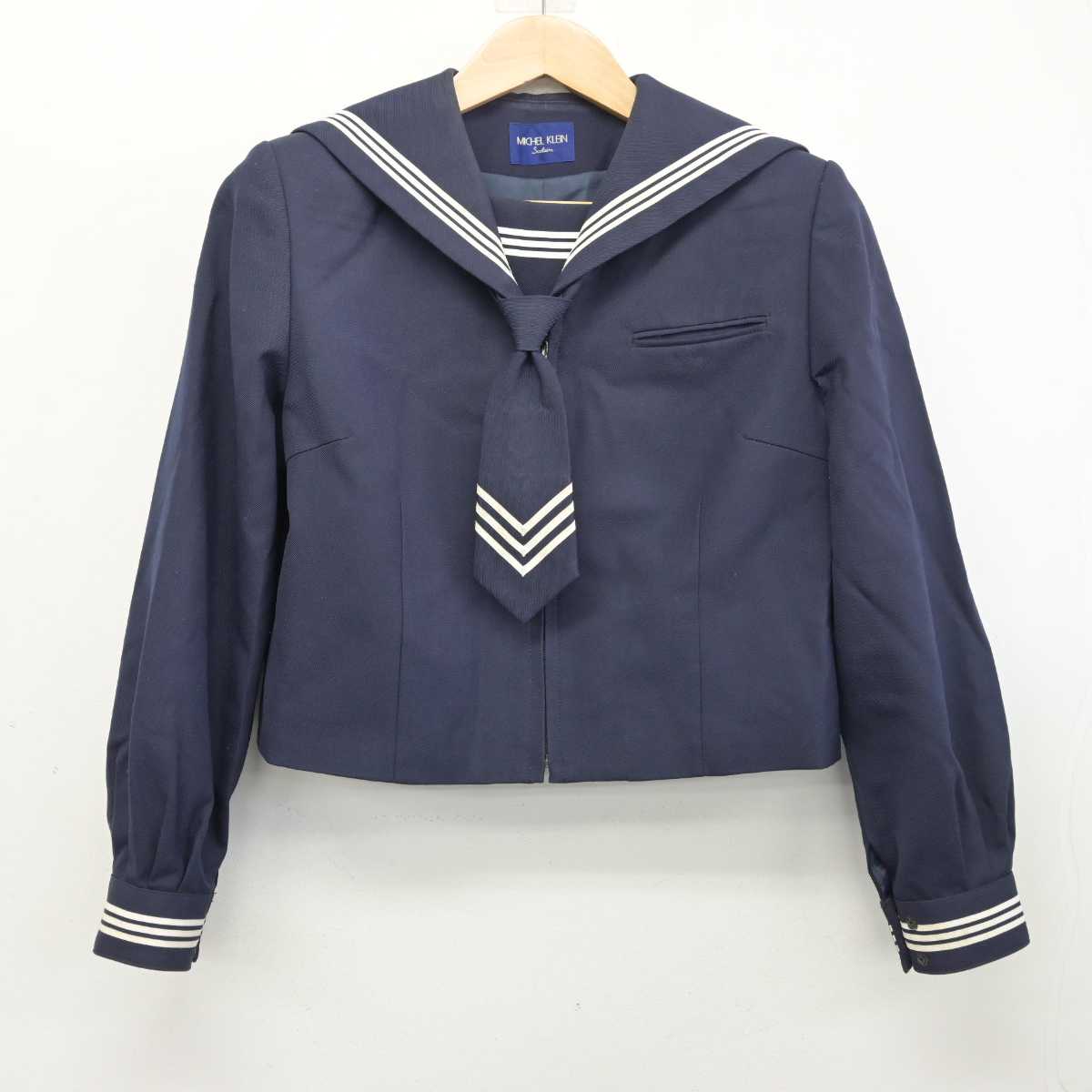 【中古】東京都 糀谷中学校 女子制服 3点 (セーラー服・ジャンパースカート) sf084834