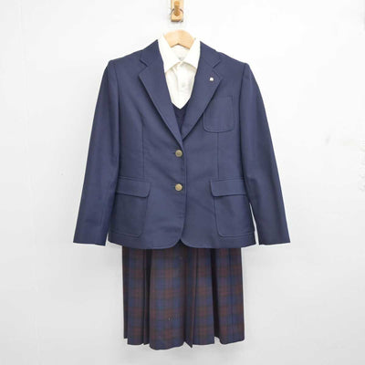 【中古】滋賀県 近江兄弟社中学校 女子制服 5点 (ブレザー・ニット・シャツ・スカート) sf085157