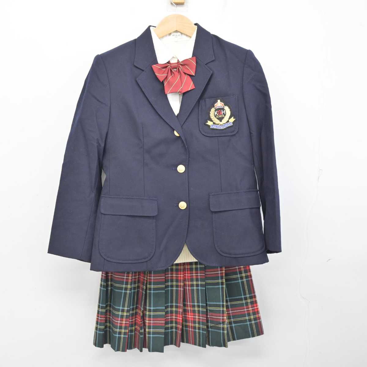 【中古】鹿児島県 加治木女子高等学校 女子制服 5点 (ブレザー・ニット・シャツ・スカート) sf085219