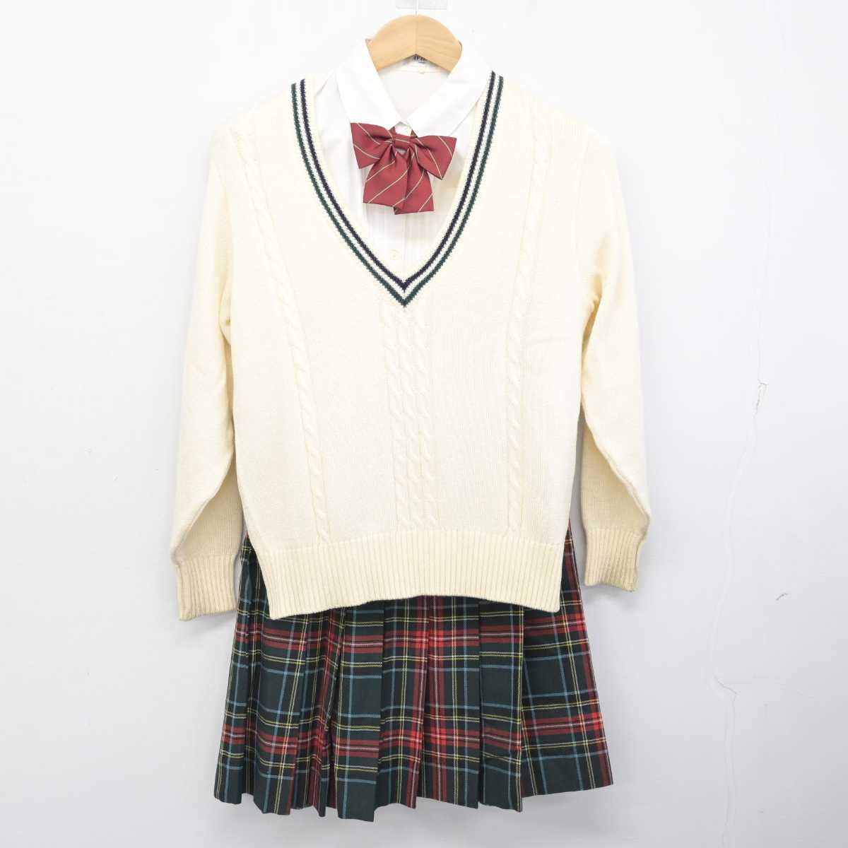 【中古】鹿児島県 加治木女子高等学校 女子制服 5点 (ブレザー・ニット・シャツ・スカート) sf085219