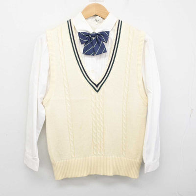 【中古】鹿児島県 加治木女子高等学校 女子制服 3点 (ニットベスト・シャツ) sf085220