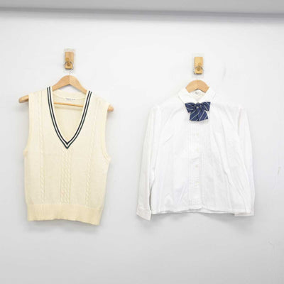 【中古】鹿児島県 加治木女子高等学校 女子制服 3点 (ニットベスト・シャツ) sf085220