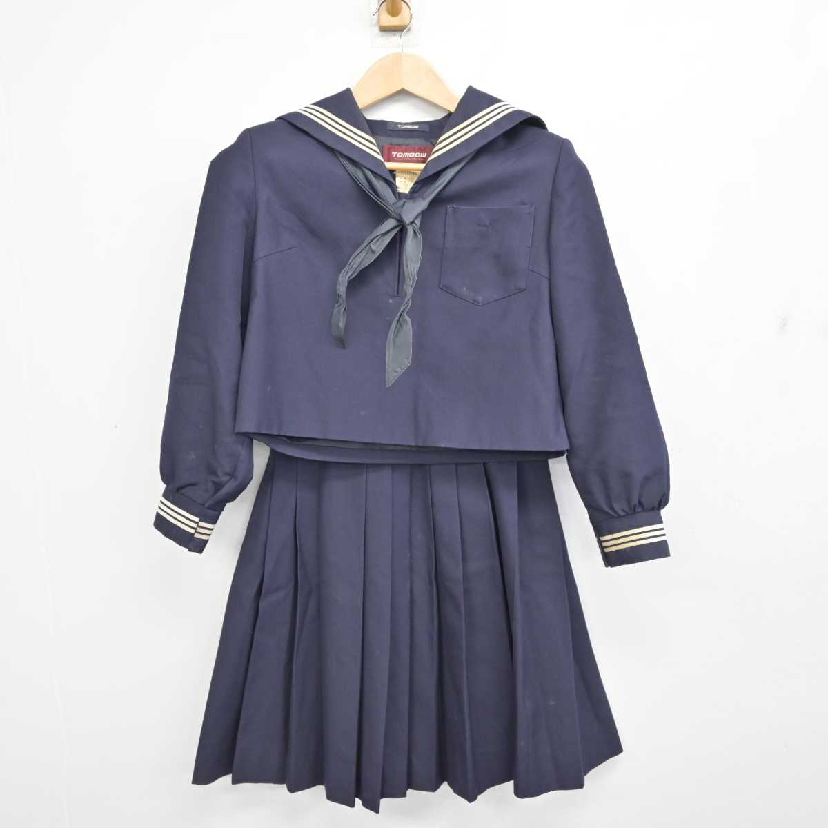 【中古】茨城県 日立第二高等学校 女子制服 3点 (セーラー服・スカート) sf085299