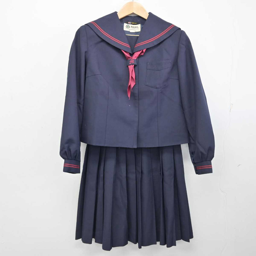中古】石川県 松任中学校 女子制服 3点 (セーラー服・スカート