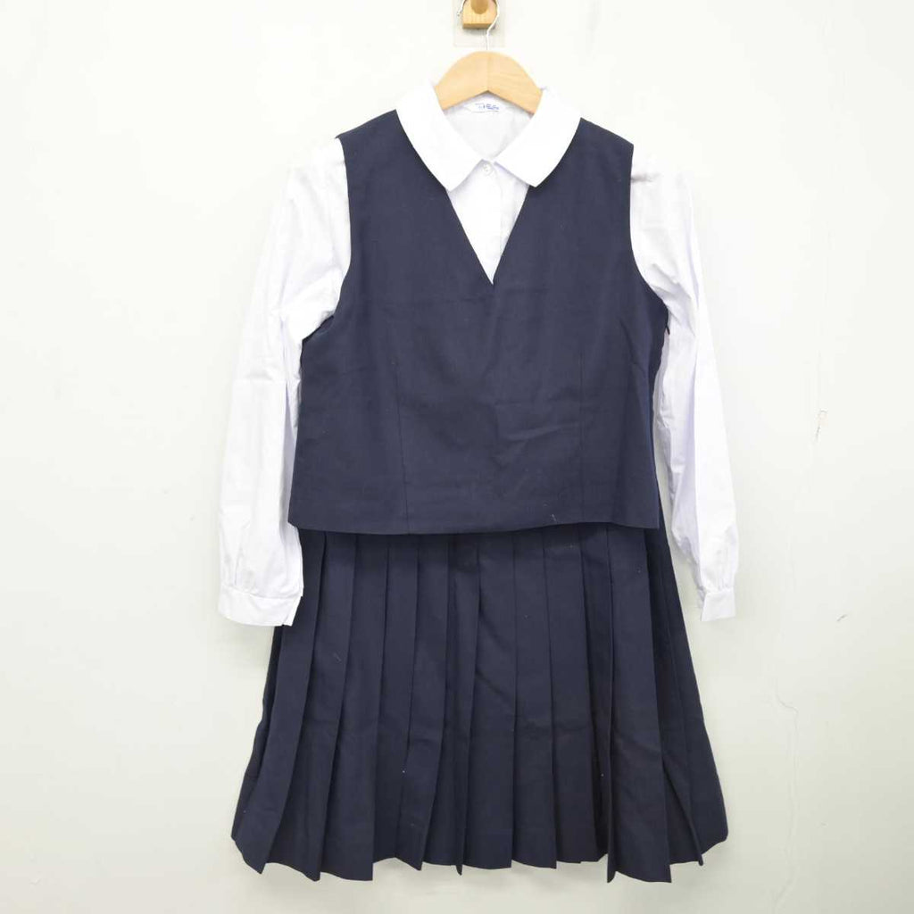 中古】千葉県 四街道市立旭中学校 女子制服 3点 (ベスト・シャツ 中古】千葉県 四街道市立旭中学校 女子制服 3点 (ベスト・シャツ
