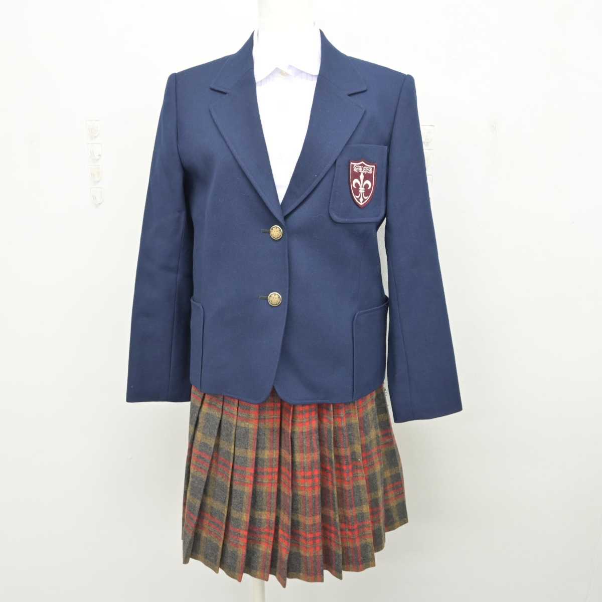 【中古】東京都 頌栄女子学院 中学校 女子制服 4点 (ブレザー・シャツ・スカート) sf085727