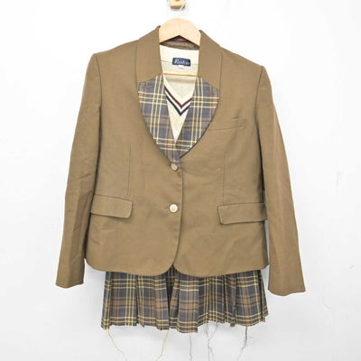 【中古】大阪府 住吉商業高等学校 女子制服 3点 (ブレザー・ニットベスト・スカート) sf085736