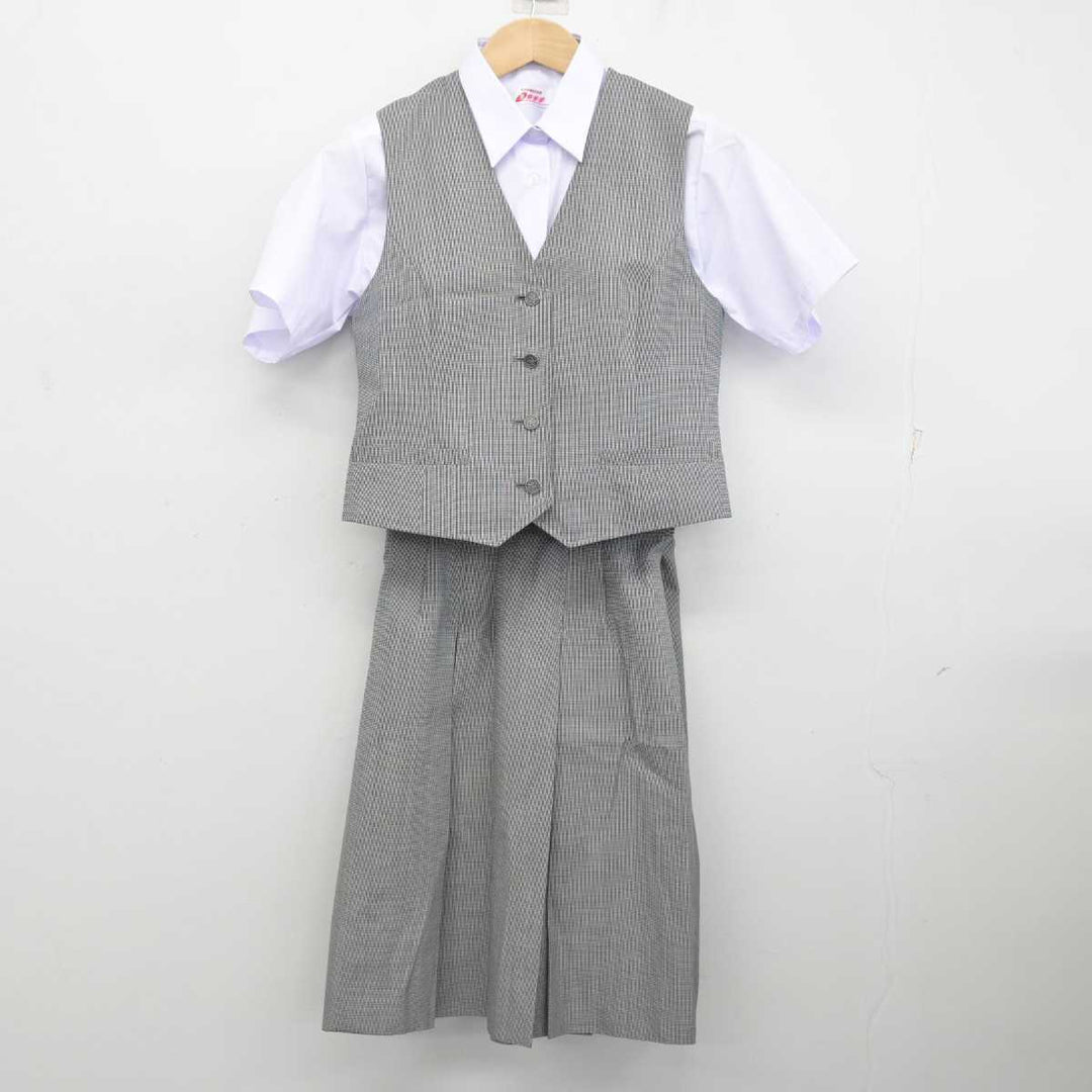 中古】東京都 入谷南中学校 女子制服 3点 (ベスト・シャツ・スカート 