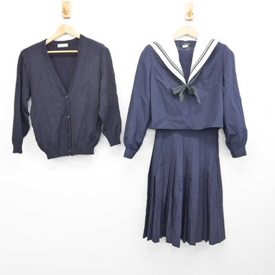 【中古】愛知県 豊田西高等学校 女子制服 4点 (セーラー服・ニット・スカート) sf085944