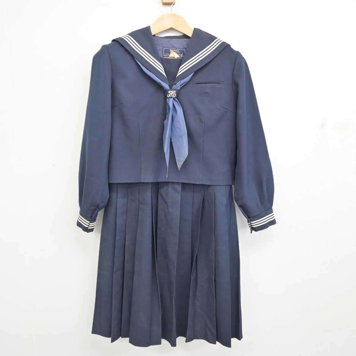 【中古】東京都 砂町中学校 女子制服 3点 (セーラー服・ジャンパースカート) sf085997