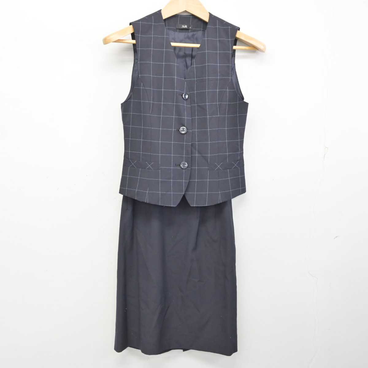 【中古】 事務服 女子制服 3点 (ブレザー・ベスト・スカート) sf086039
