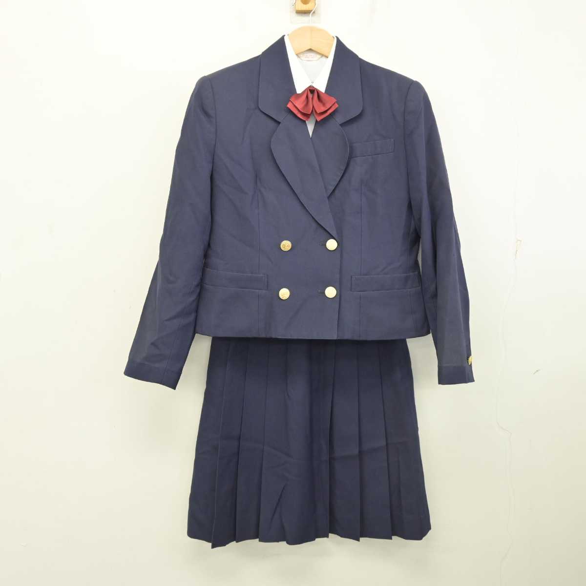 【中古】群馬県 東京農業大学第二高等學校/旧制服 女子制服 5点 (ブレザー・ベスト・シャツ・スカート) sf086359