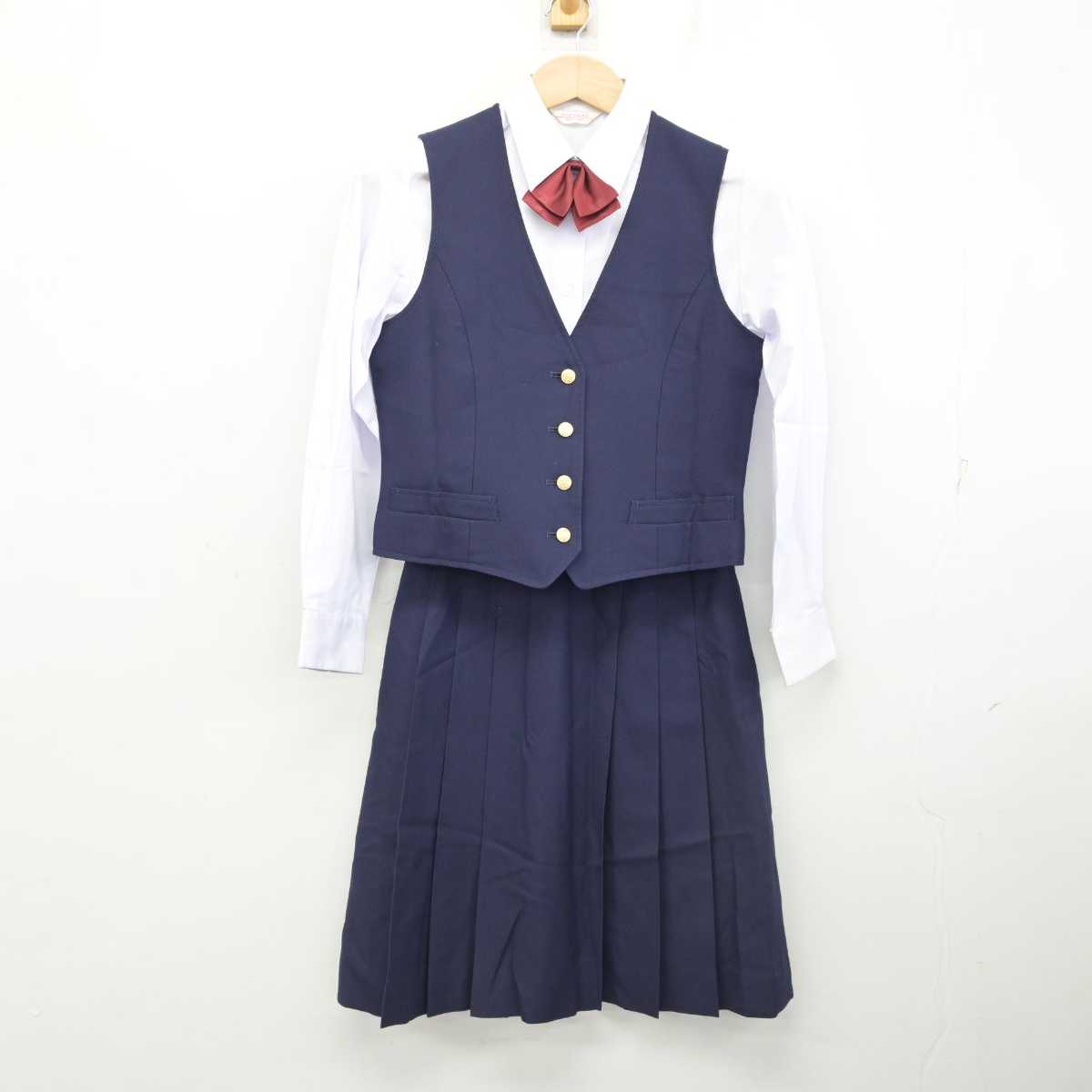 【中古】群馬県 東京農業大学第二高等學校/旧制服 女子制服 5点 (ブレザー・ベスト・シャツ・スカート) sf086359