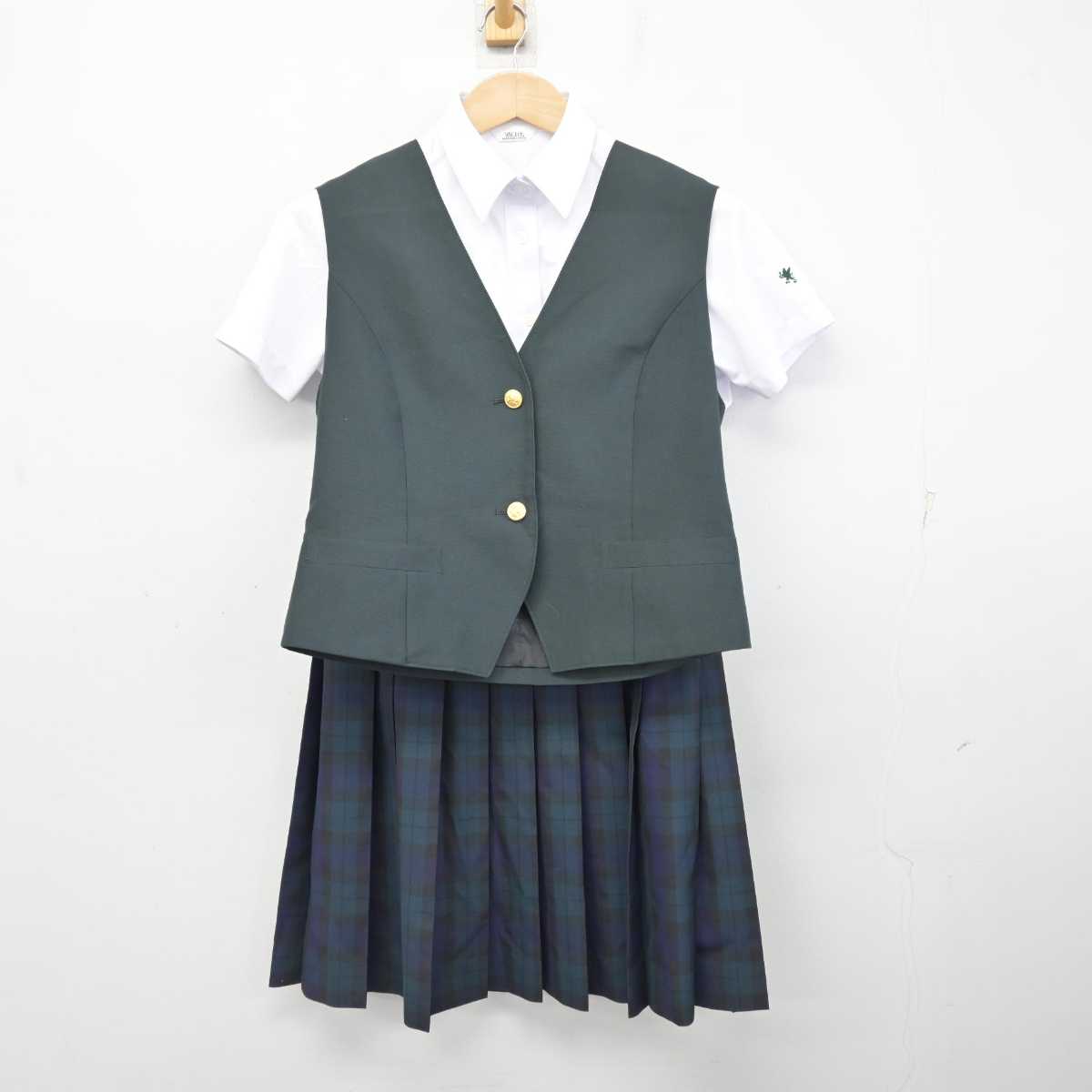【中古】宮城県 仙台育英学園高等学校 女子制服 3点 (ベスト・シャツ・スカート) sf086454