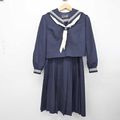 【中古】埼玉県 谷原中学校 女子制服 3点 (セーラー服・ジャンパースカート) sf086529