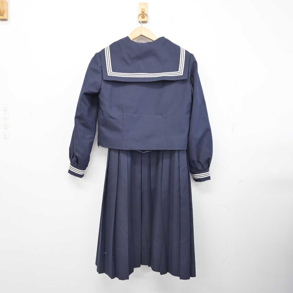 【中古】埼玉県 谷原中学校 女子制服 3点 (セーラー服・ジャンパースカート) sf086529