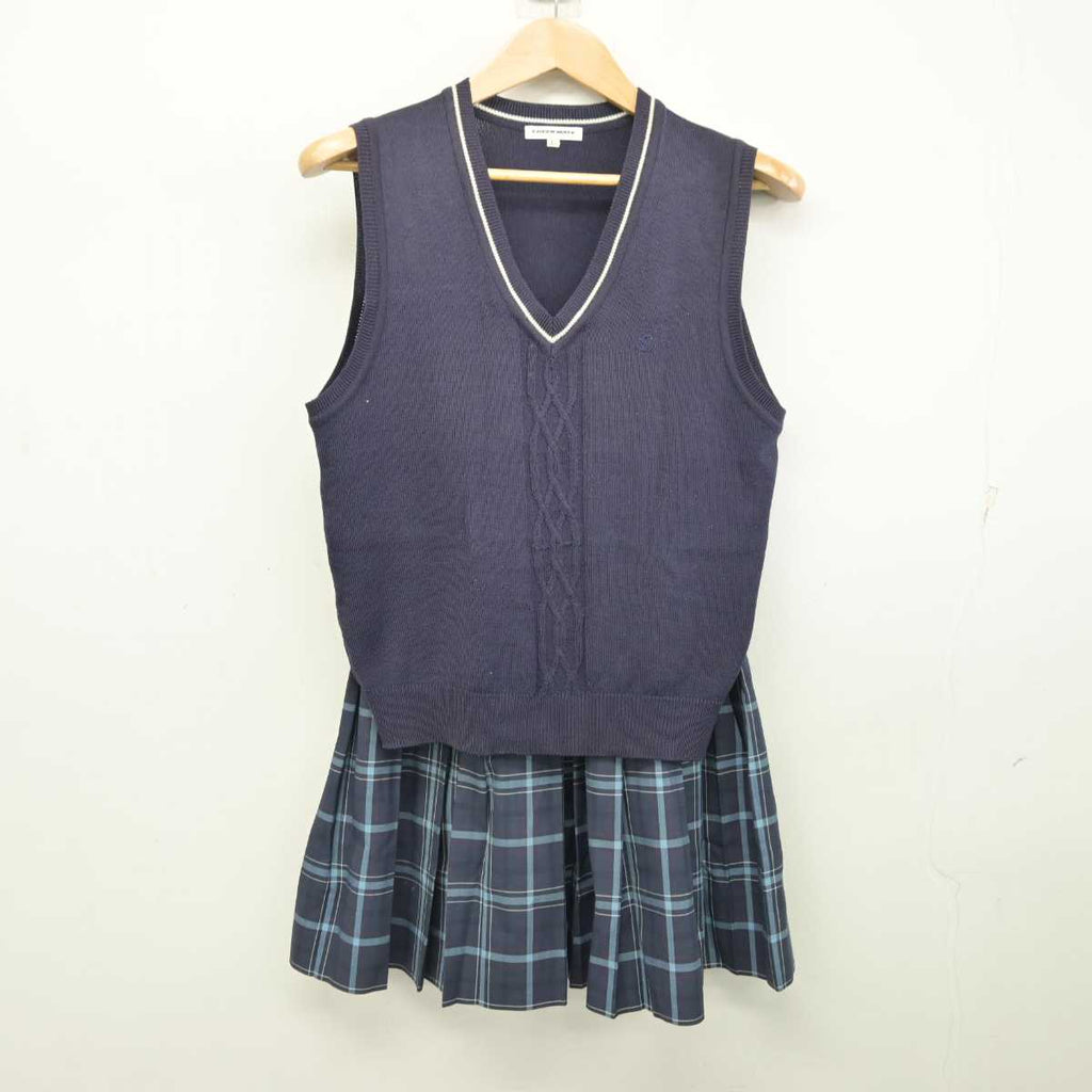 中古】千葉県 西武台千葉高等学校 女子制服 2点 (ニットベスト 