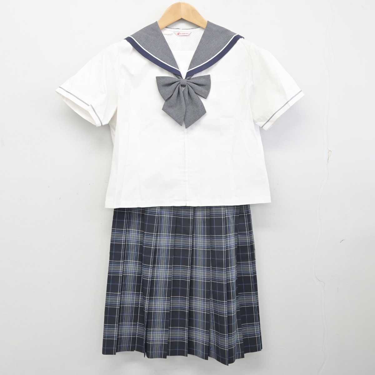 【中古】東京都 文化学園大学杉並中学校・高等学校 女子制服 3点 (セーラー服・スカート) sf086617