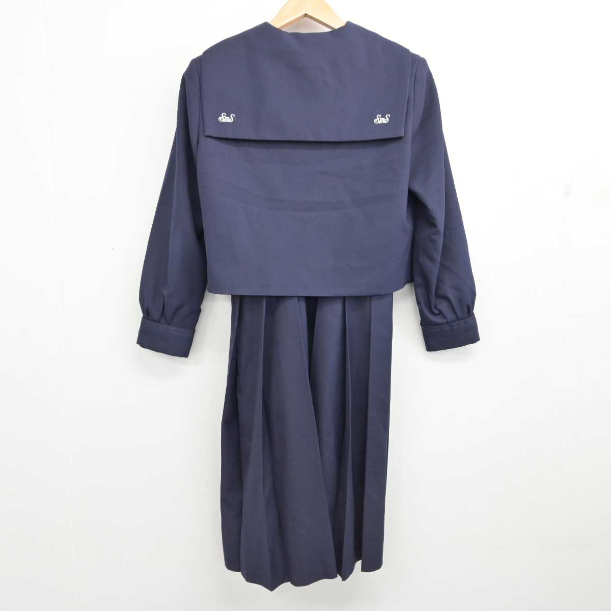 【中古】山梨県 敷島中学校 女子制服 4点 (セーラー服・スカート) sf086651