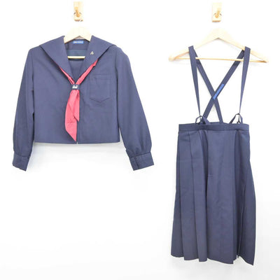 【中古】山梨県 敷島中学校 女子制服 4点 (セーラー服・スカート) sf086651