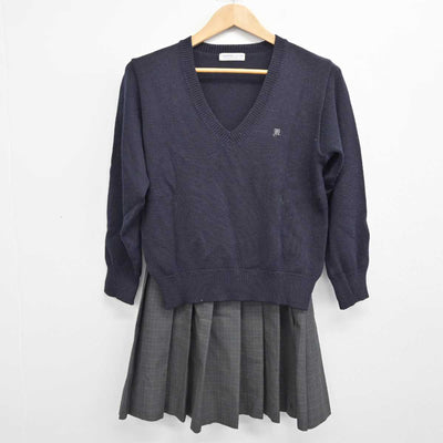 【中古】岐阜県 各務原高等学校 女子制服 4点 (ブレザー・ニット・スカート) sf086690