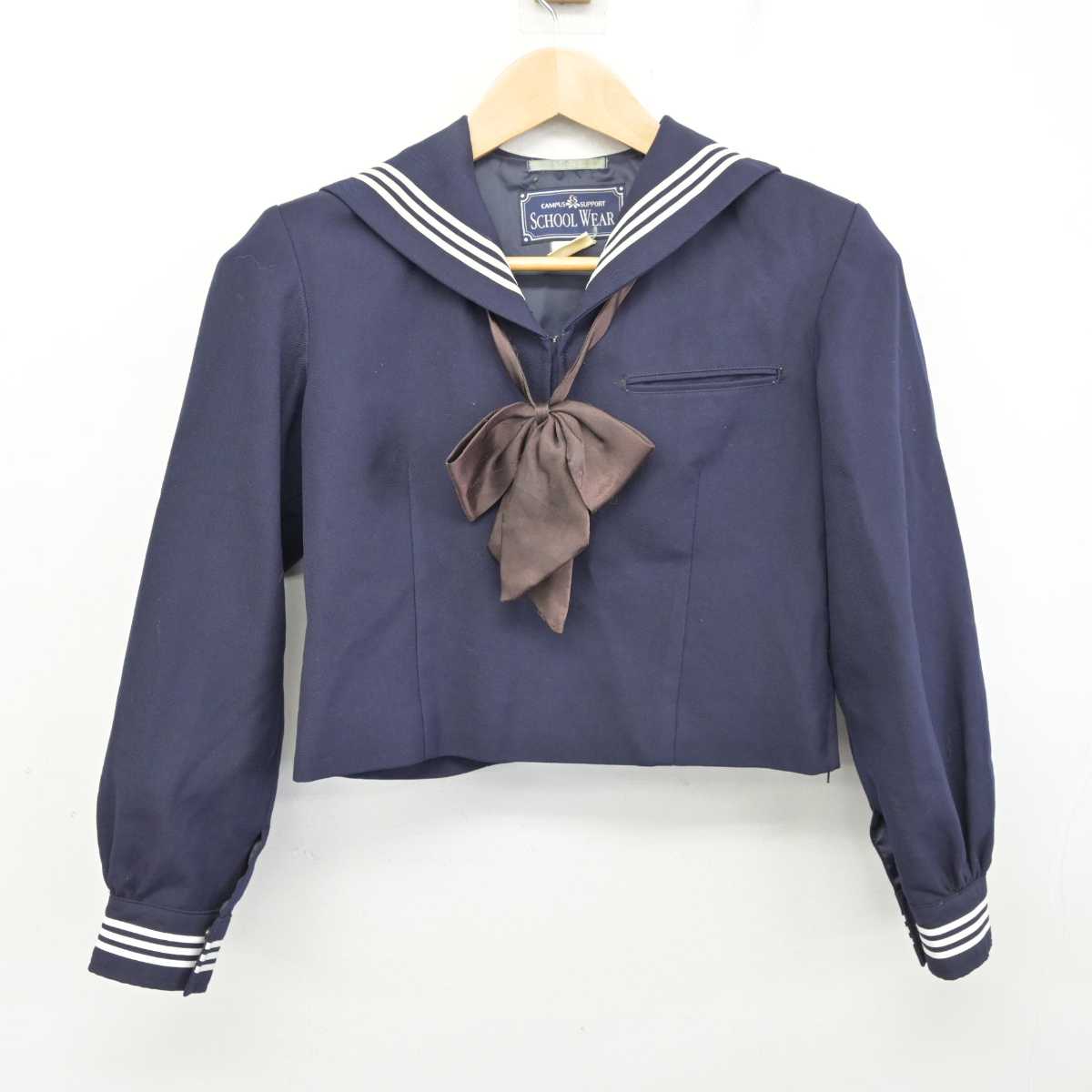 【中古】埼玉県 川越市立川越高等学校 女子制服 3点 (セーラー服・ニット) sf086769