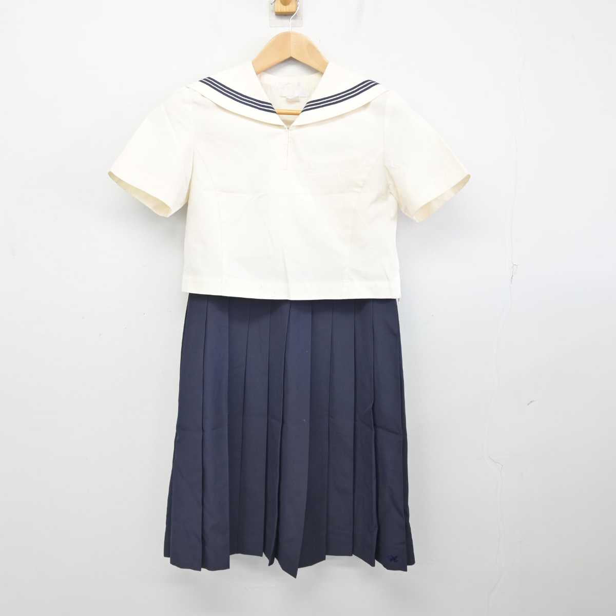 【中古】福岡県 博多女子高等学校 女子制服 3点 (セーラー服・ジャンパースカート) sf086908