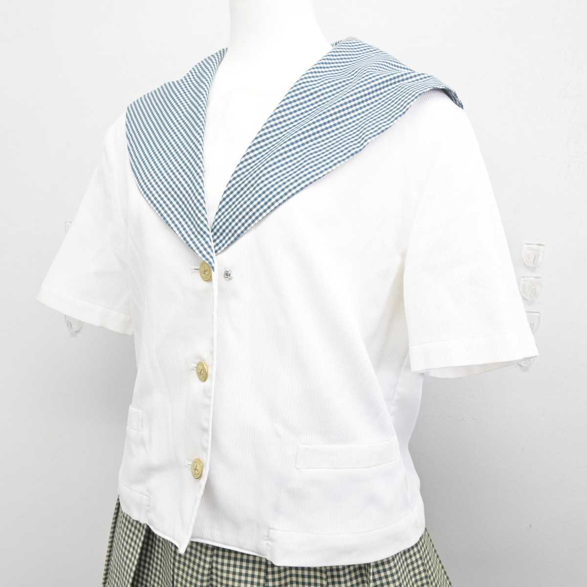 【中古】岡山県 就実高等学校 女子制服 2点 (セーラー服・スカート) sf086916