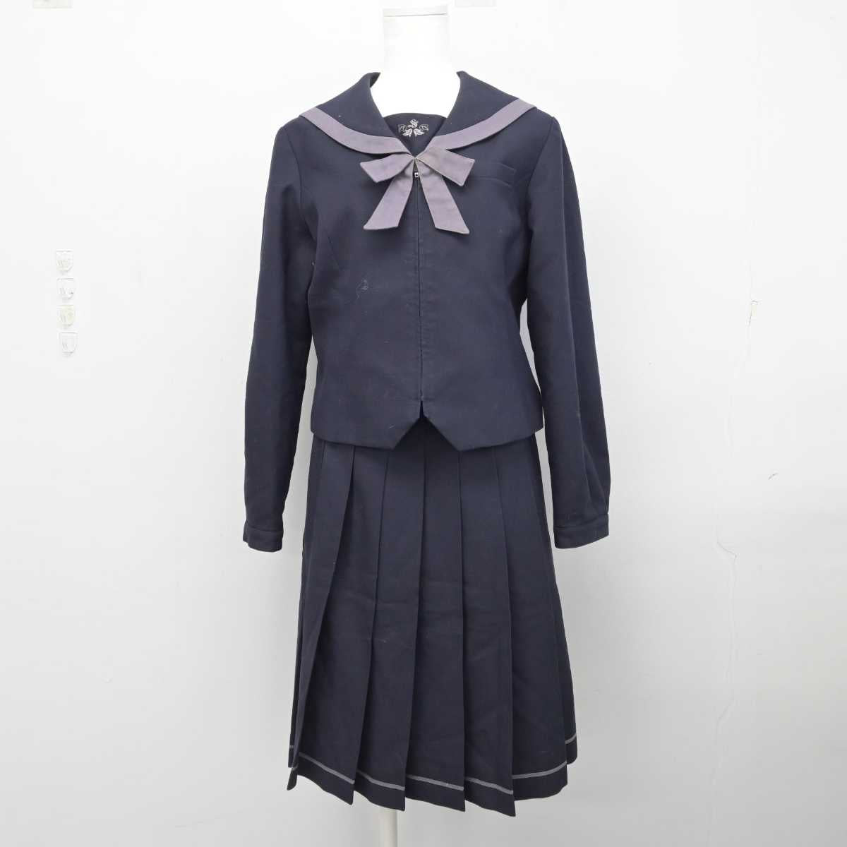 【中古】福島県 須賀川高等学校 女子制服 2点 (セーラー服・スカート) sf087014