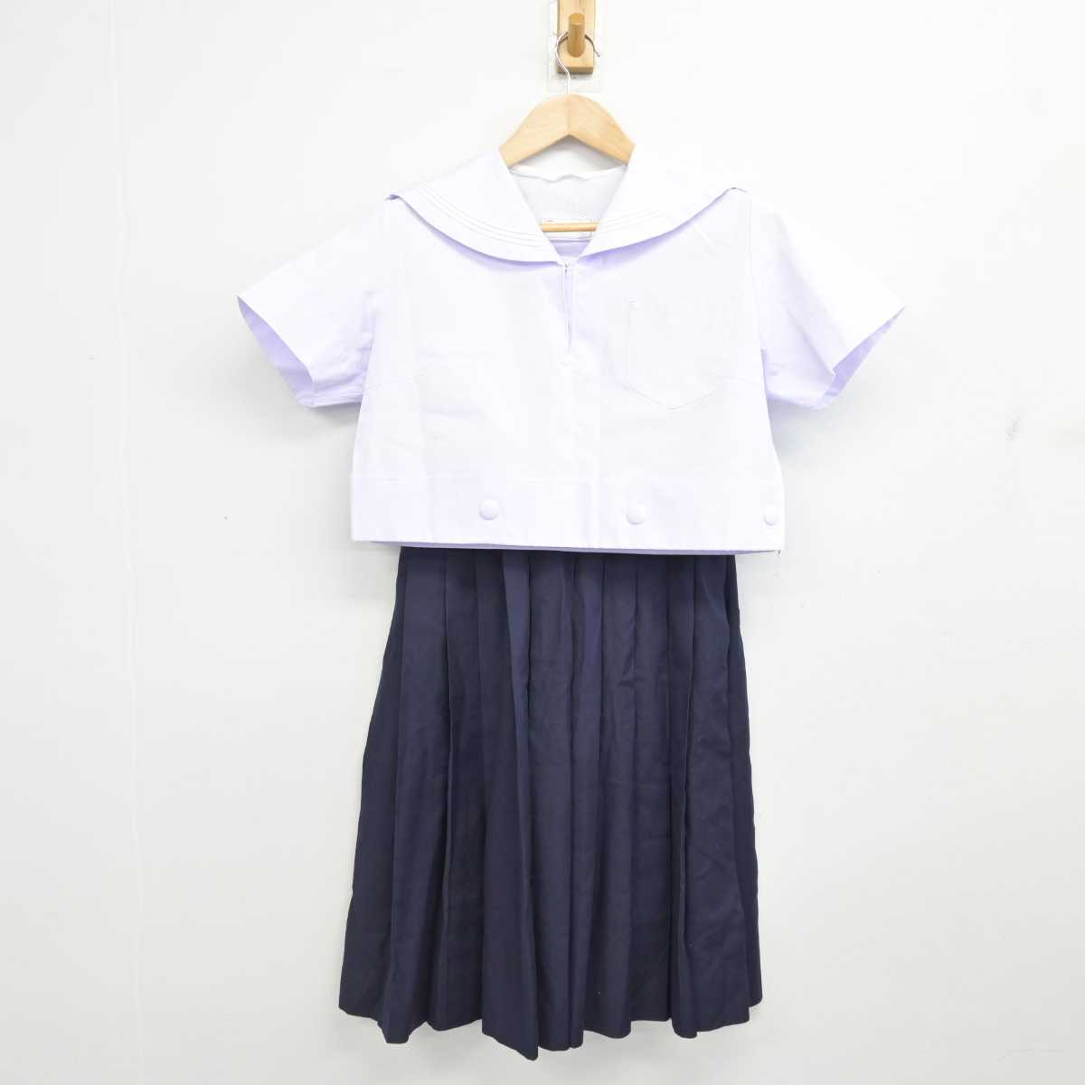 【中古】大阪府 樟蔭高等学校 女子制服 3点 (セーラー服・スカート) sf087019